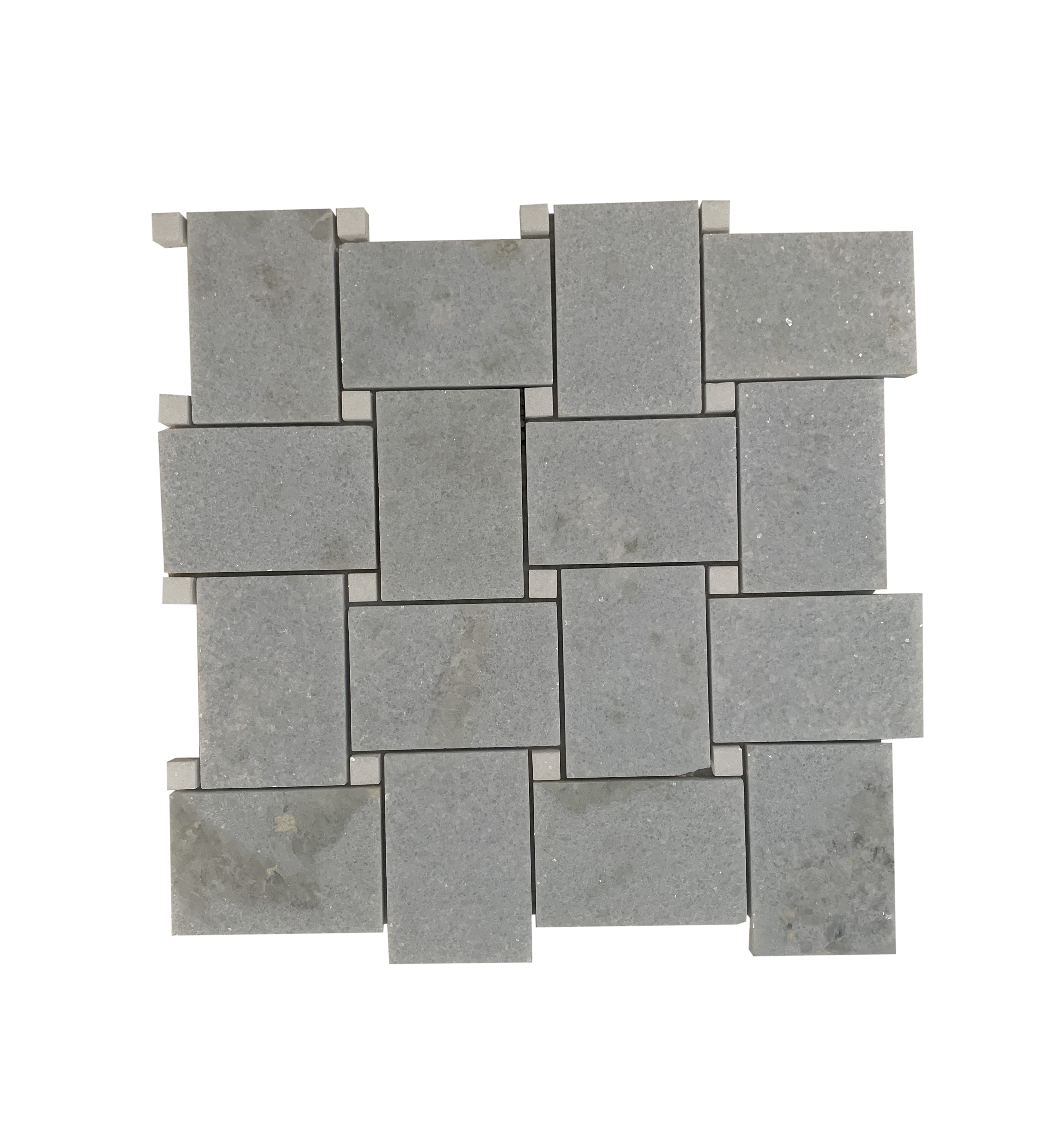 BLUE CELESTE MARBLE MOSAIC POLISHED MEGA BASKET WEAVE 2 1/4